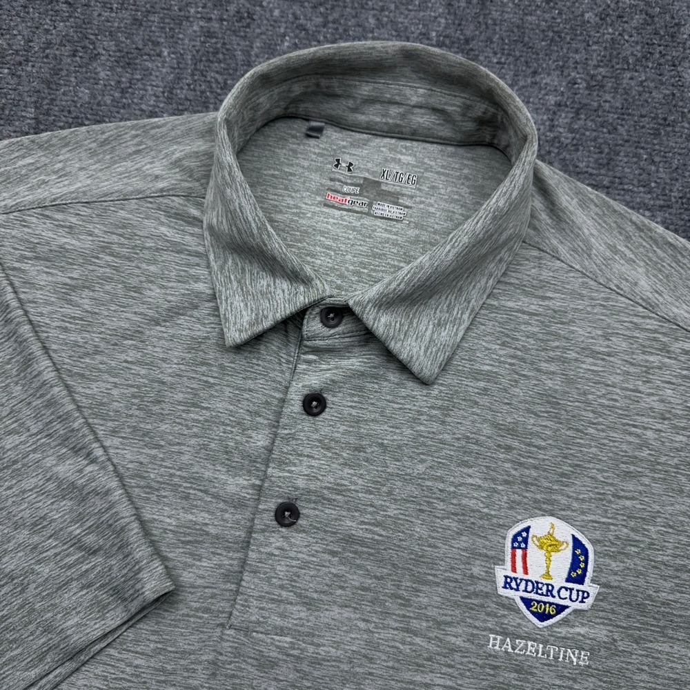 Under Armour Elevated Heather Polo Men's XL Gray 2016 Ryder Cup Hazeltine Golf